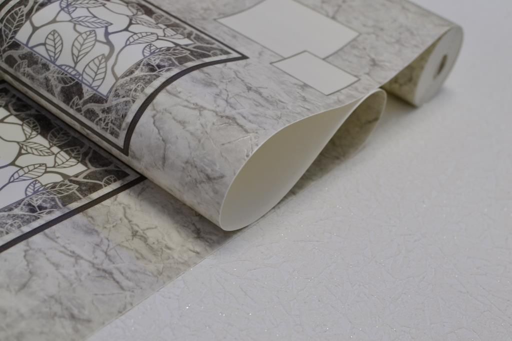 Обои виниловые на бумажной основе супер мойка Эксклюзив серый 0,53 х 10,05м (882-01)