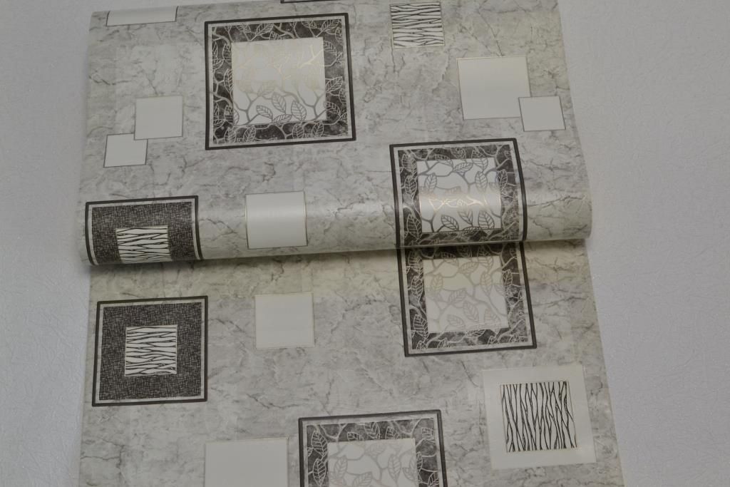 Обои виниловые на бумажной основе супер мойка Эксклюзив серый 0,53 х 10,05м (882-01)