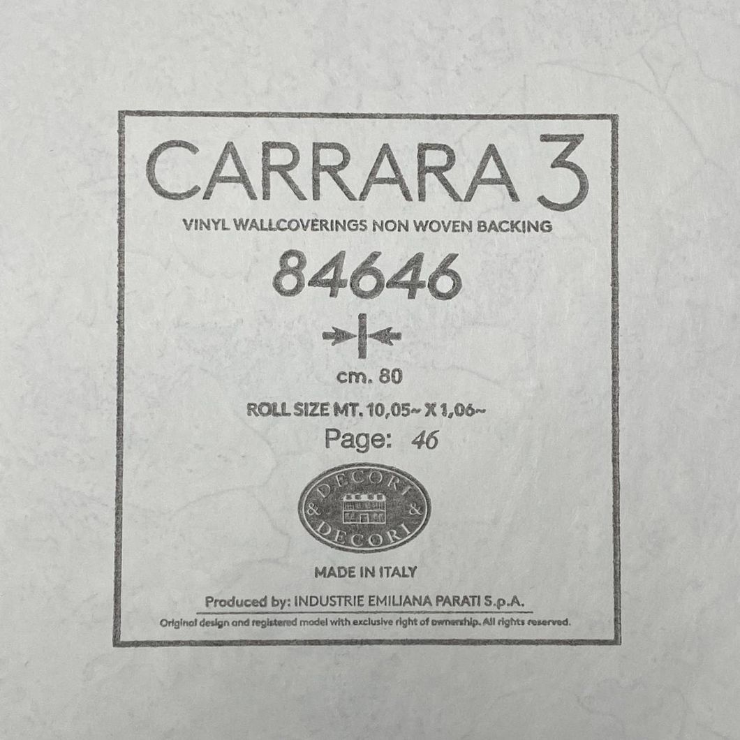Обои виниловые на флизелиновой основе Emiliana Parati Carrara серо-бежевый 1,06 х 10,05м (84646)