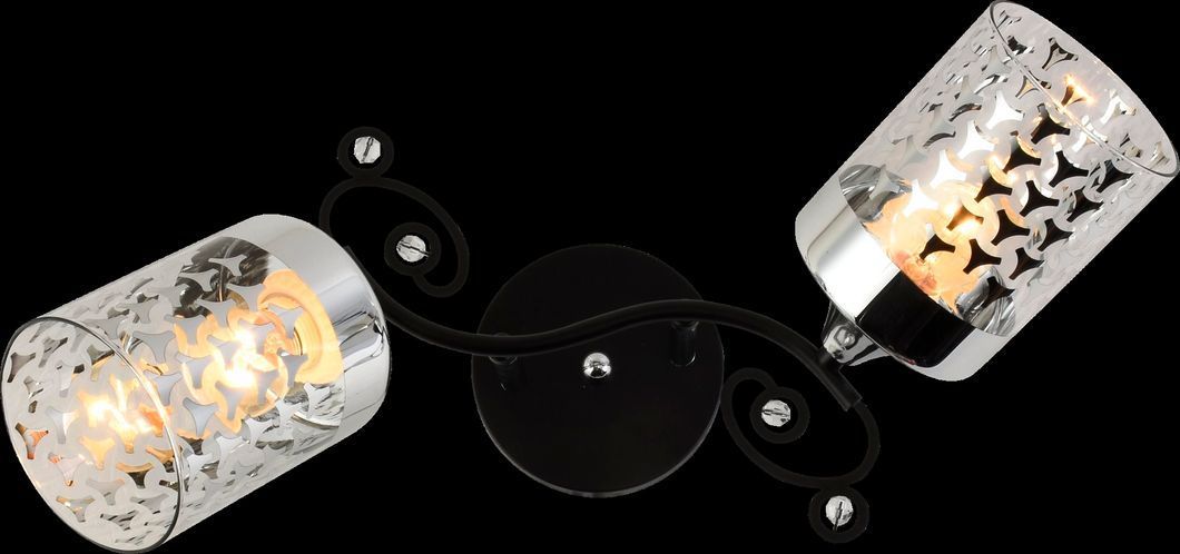 Декоративная люстра INTEREES IS XA1435/2 Черный+Хром с 2 плафонами, Черный