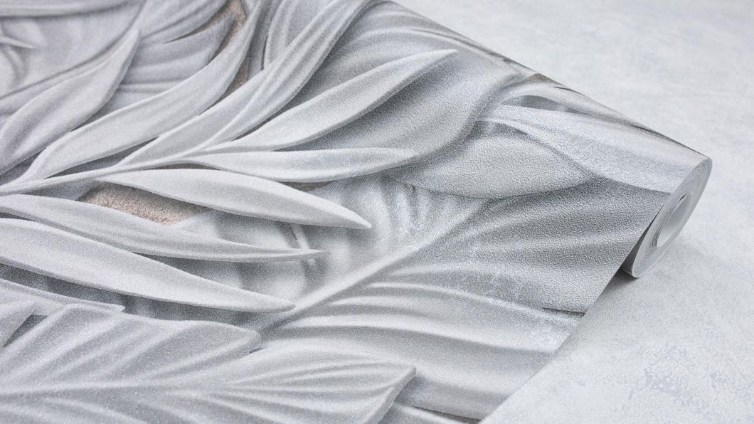 Обои виниловые на флизелиновой основе SINTRA Sculptura серые 1,06х10,05м (533437), Серый2, Серый2, +
