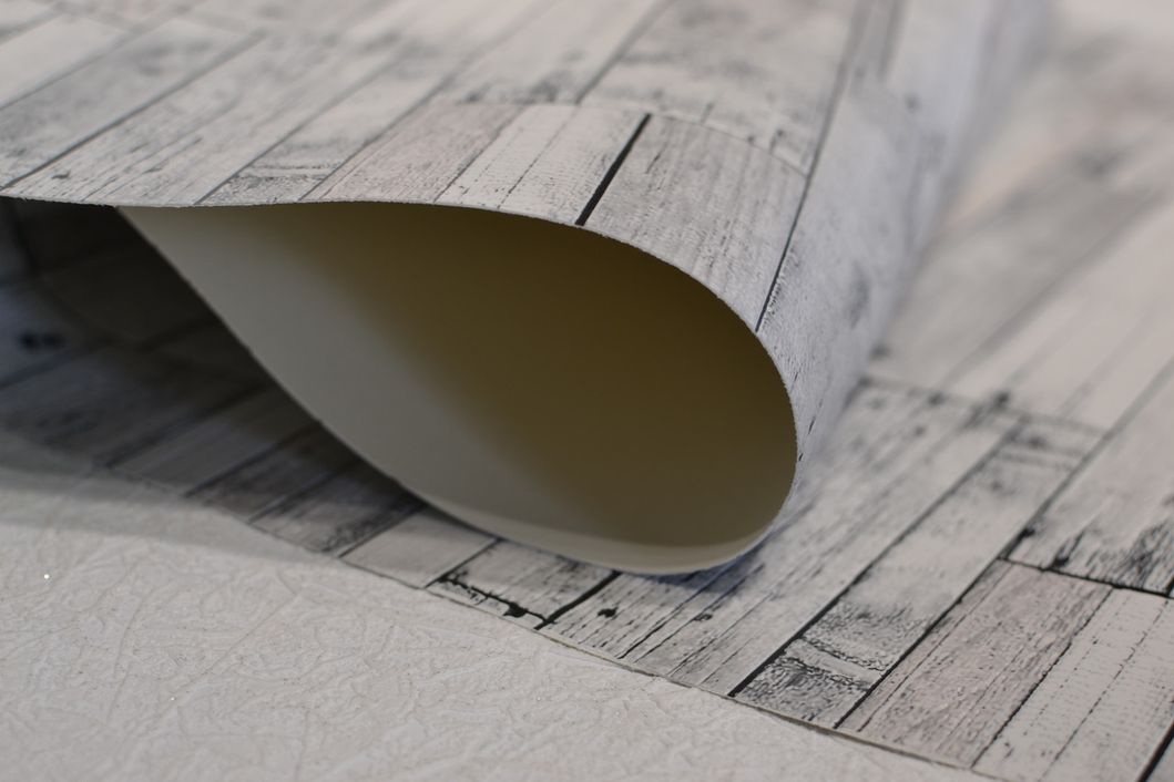 Шпалери вінілові на паперовій основі супер мийка Слов'янські шпалери Expromt В49,4 Ламель сірий 0,53 х 10,05м (5564-10)