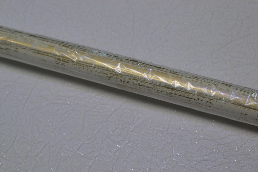 Карниз трубчатый пластиковый ЗОЛОТО ПАТИНА бежевый 2,4м (105684), Бежевый, Бежевый