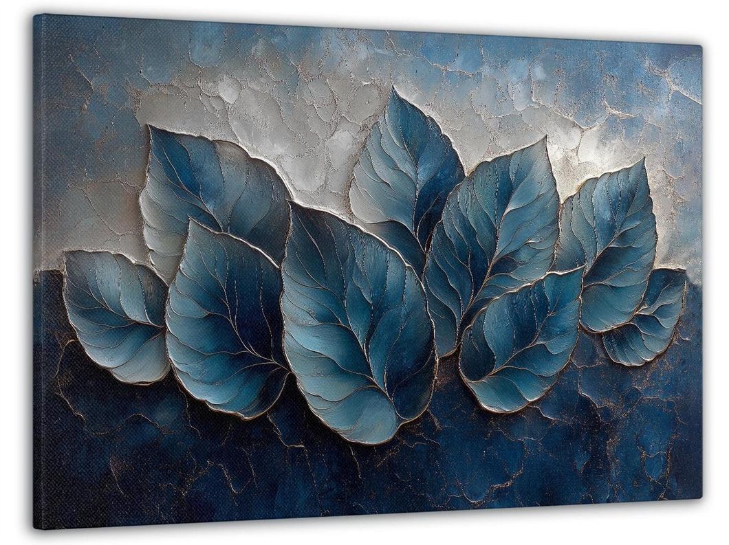 Картина на холсті МАKO "Синє листя" 60x100 см MK10634