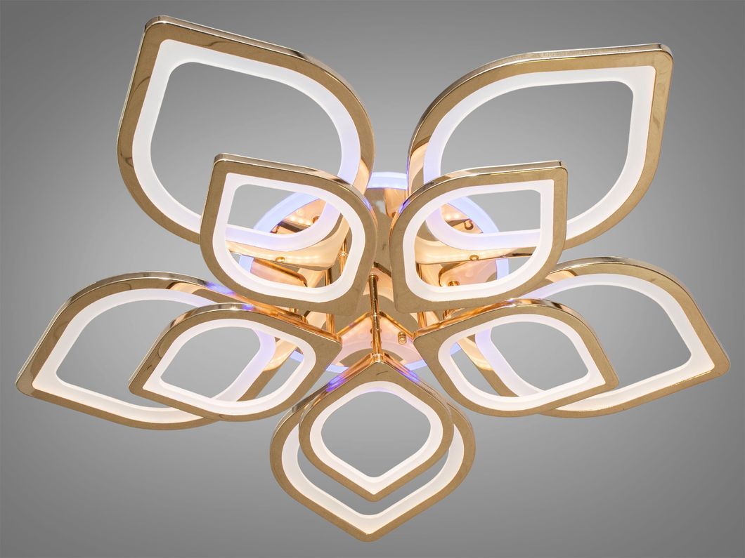 Потолочная люстра с диммером и LED подсветкой, цвет хром, 185W