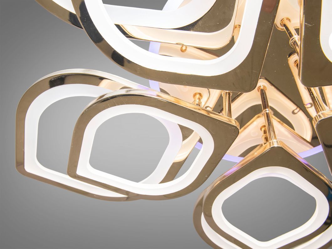 Потолочная люстра с диммером и LED подсветкой, цвет хром, 185W