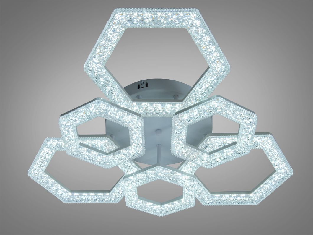 Стельова LED люстра біла 75W 6 модулів з пультом