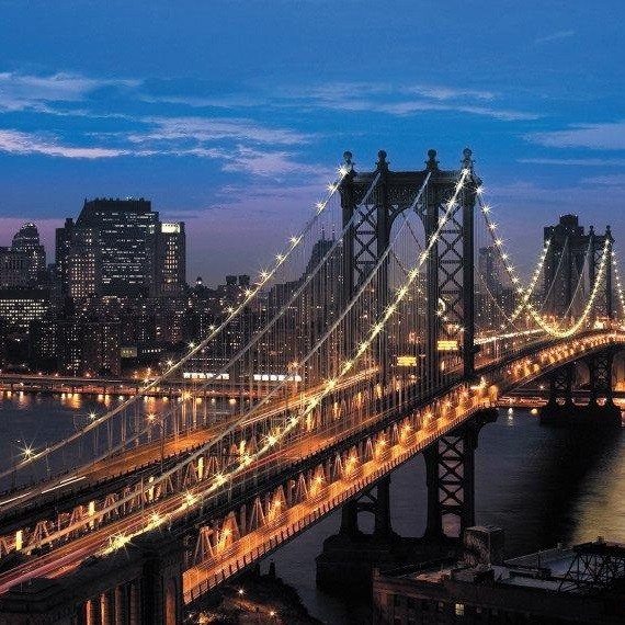 Фотообои простая бумага Манхеттенский мост 8 листов 196 см х 140 см (121291)