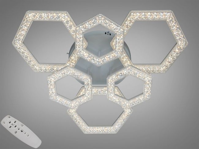 Потолочная LED люстра 75W белая 6 мод с пультом