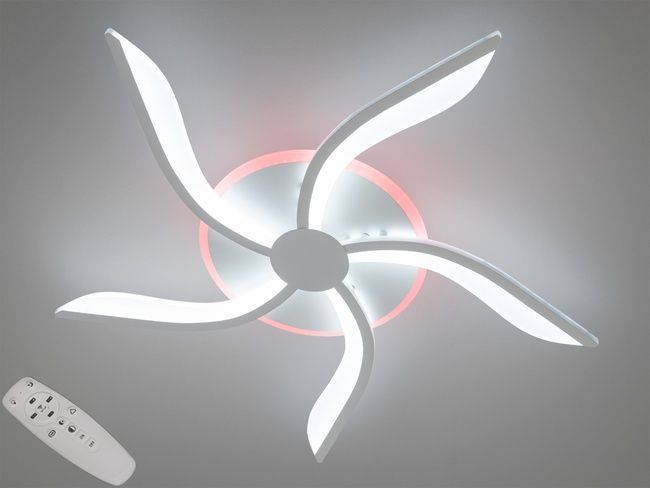 Стельова led люстра з пультом, підсвіткою, 53W, біла