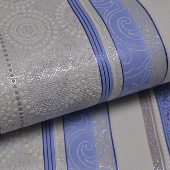 Шпалери вінілові на паперовій основі Слов'янські шпалери Comfort B53,4 Газон 2 блакитний 0,53 х 10,05м (5649 - 03)