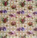 Клеенка на стол ПВХ на нетканной основе Мозаика букет цветы бежевый 1,37 х 1м (100-063), Бежевый, Бежевый