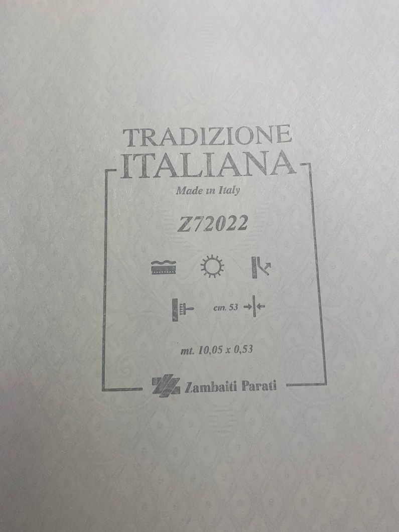 Шпалери вінілові на флізеліновій основі Zambaiti Parati Tradizione Italiana блакитний 0,53 х 10,05м (Z72022)