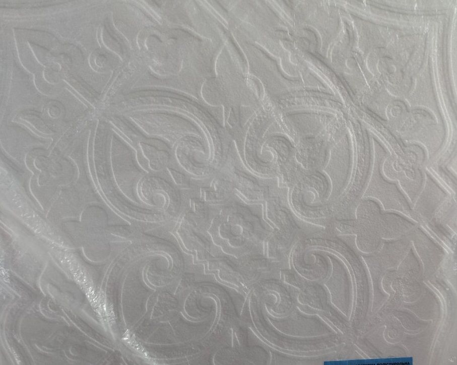 Плитка потолочна з пенополістеролу білий 50x50 8шт/уп (1040), Білий, Білий