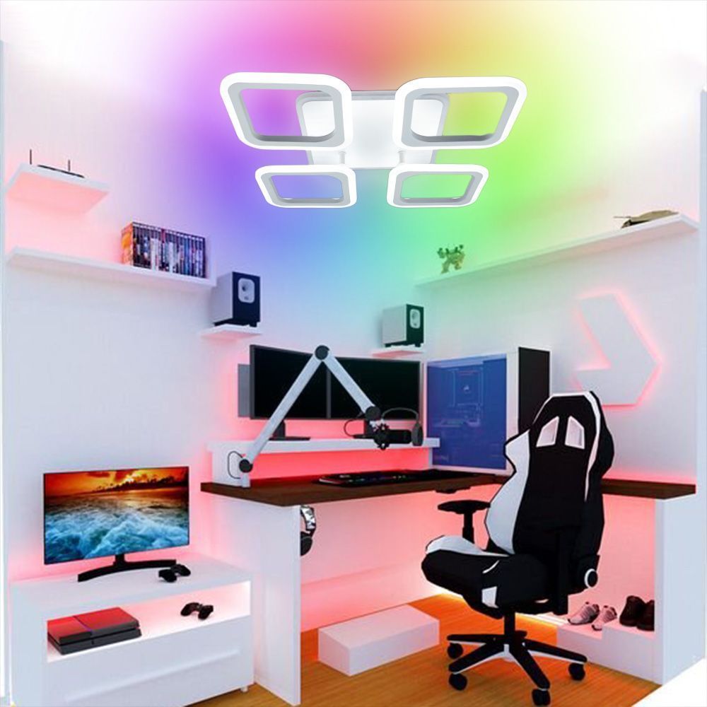 Смарт люстра керована світлодіодна ROOM RGB 5S 70 Вт SMART 385&times;385&times;75 мм Біла, Білий