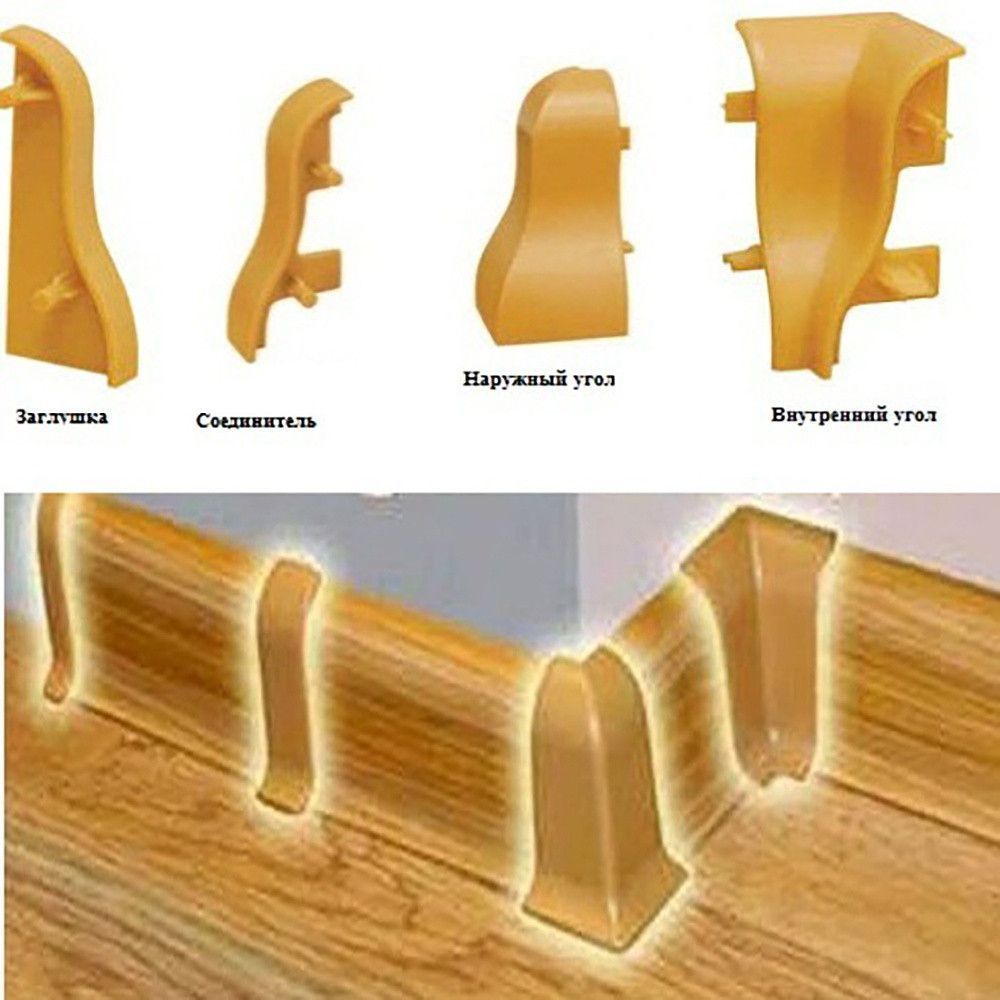 Фурнитура к плинтусу 102, Дуб Доска, соединитель (102c), Бежевый, Бежевый