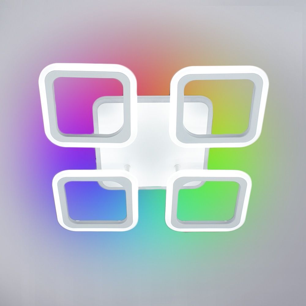 Смарт люстра керована світлодіодна ROOM RGB 5S 70 Вт SMART 385&times;385&times;75 мм Біла, Білий