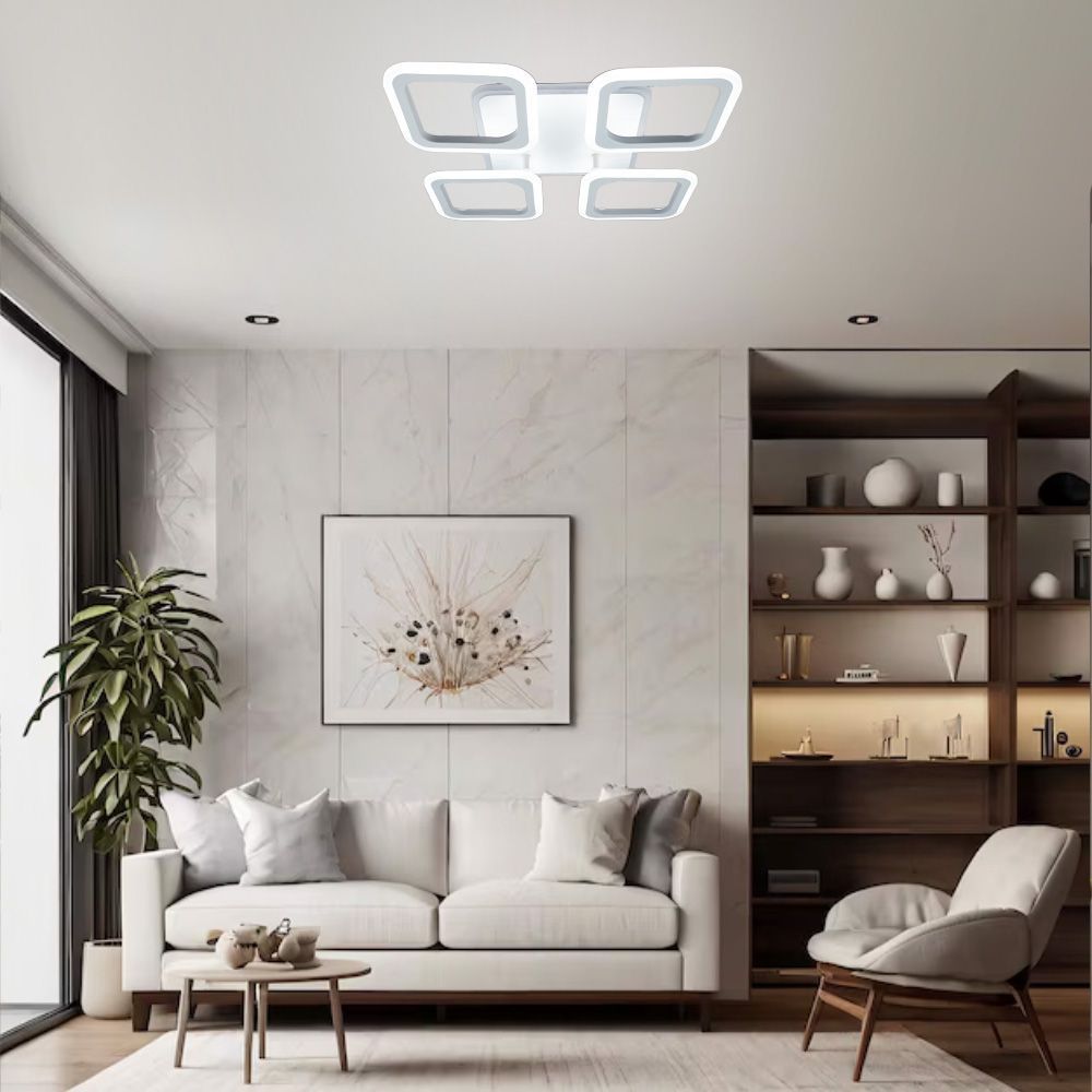 Смарт люстра керована світлодіодна ROOM RGB 5S 70 Вт SMART 385&times;385&times;75 мм Біла, Білий