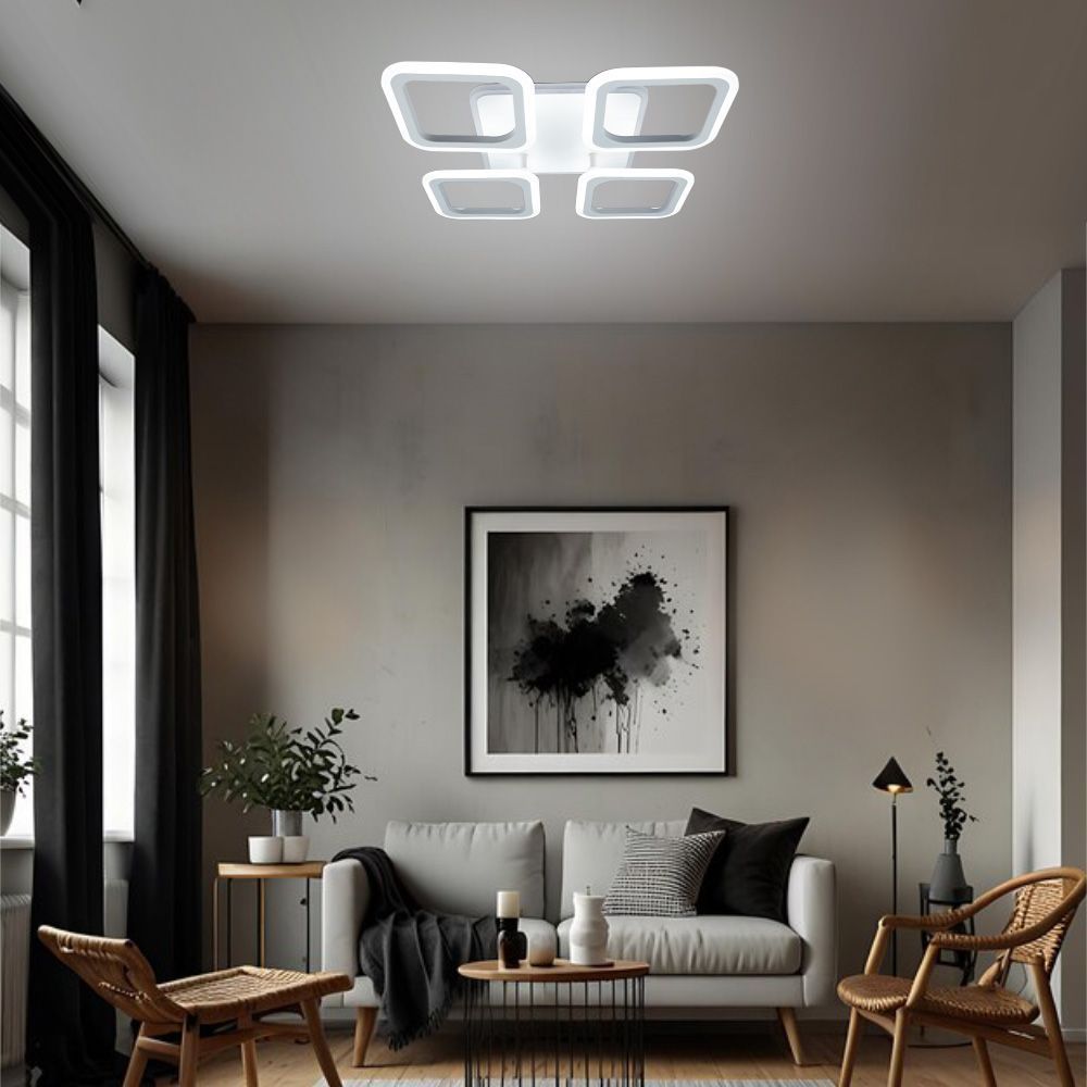 Смарт люстра керована світлодіодна ROOM RGB 5S 70 Вт SMART 385&times;385&times;75 мм Біла, Білий