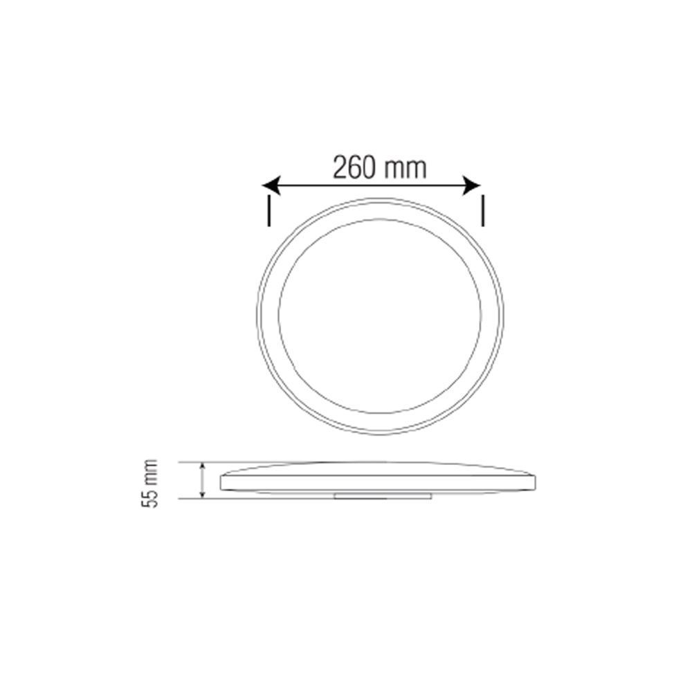 Светильник накладной белый Belinda-30 Led 30w 6400k 3200lm 160-265v d-260*h55мм (016-094-0030-010)