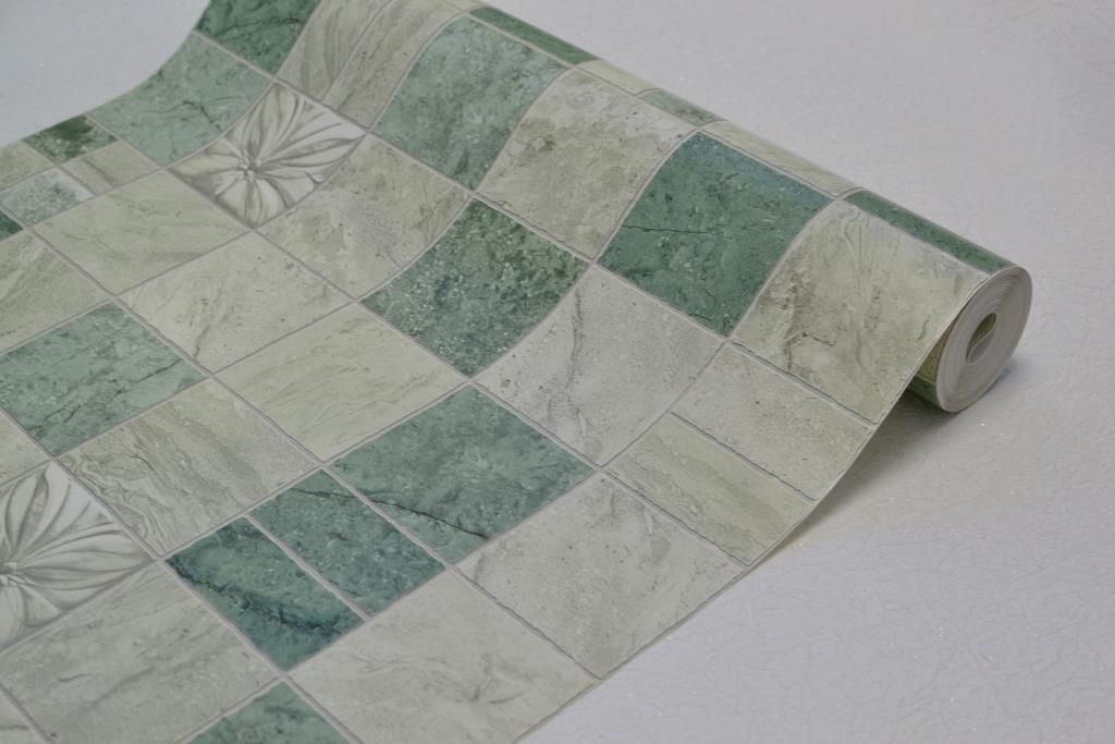 Обои виниловые на бумажной основе супер мойка Эксклюзив зелёный 0,53 х 10,05м (883-13)