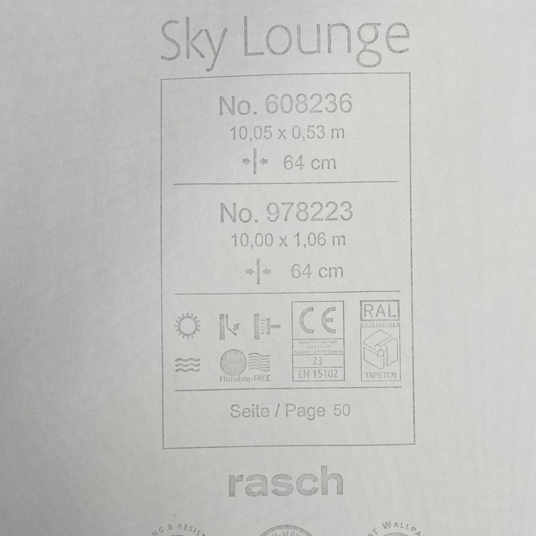 Обои виниловые на флизелиновой основе бежевый Rasch Sky Lounge 1,06 х 10,05м (978223)