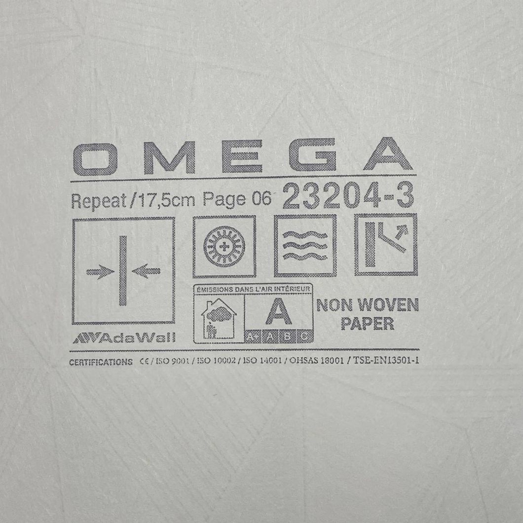 Обои виниловые на флизелиновой основе Светло серые OMEGA 1,06 х 10,05м (23204-3)
