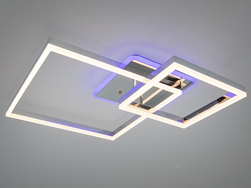 Стельова LED люстра хром 84 Вт 14 квадратів пульт