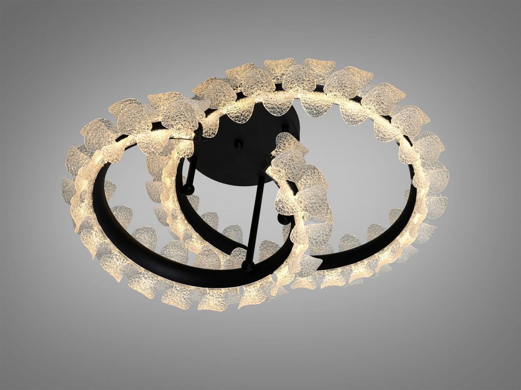 Стельова LED люстра чорна 80W пульт