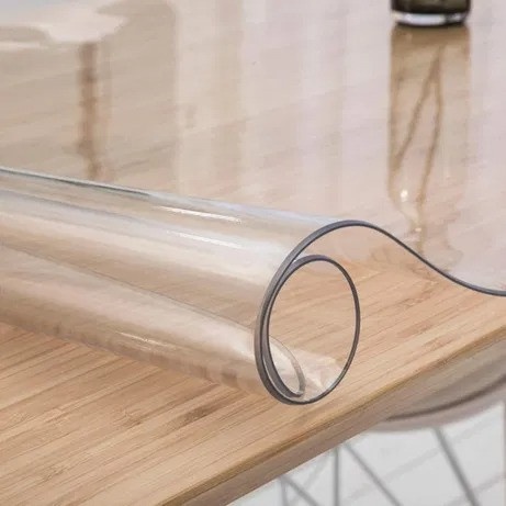 Клеенка на стол силиконовая мягкое стекло без основы Защитная прозрачный 0,6м х 0,1 ммм х 1м (100-184), Прозрачный, Прозрачный