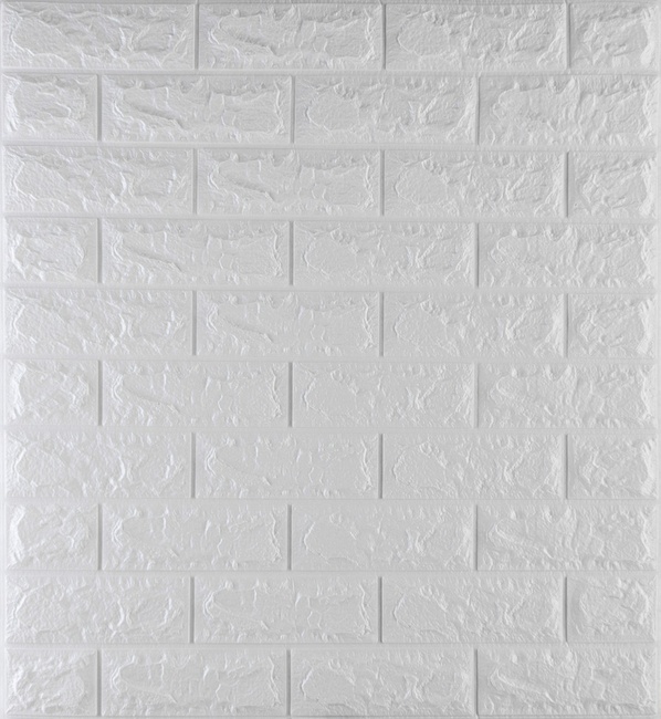 Панель стеновая декоративная полиуретан "Кирпич белый" 957 мм х 480 мм (108694520), Белый, Белый