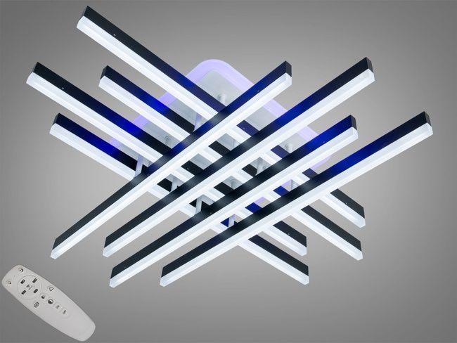 Стельова LED люстра Diasha чорна 136 Вт з пультом
