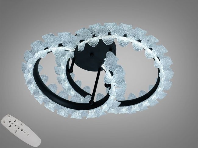 Стельова LED люстра чорна 80W пульт