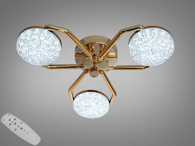 Люстра стельова LED чорна 54 Вт з пультом