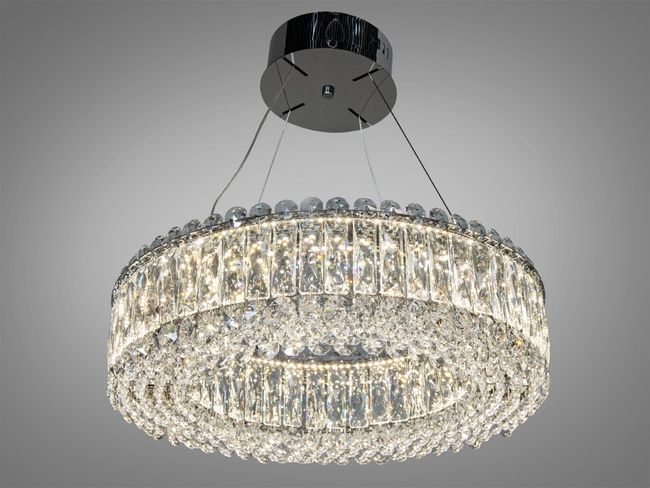 Фантастична кришталева led люстра підвіс на кухню, 110 Вт, хром