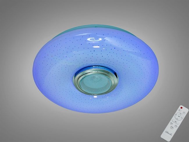 LED стельова люстра біла 45 Вт з Bluetooth колонкою, I-LINK додаток