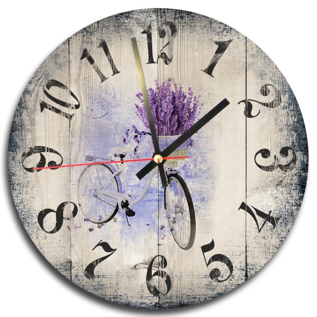 Годинник-картина без скла Велосипед з квітами 33 см (3810 - М105)