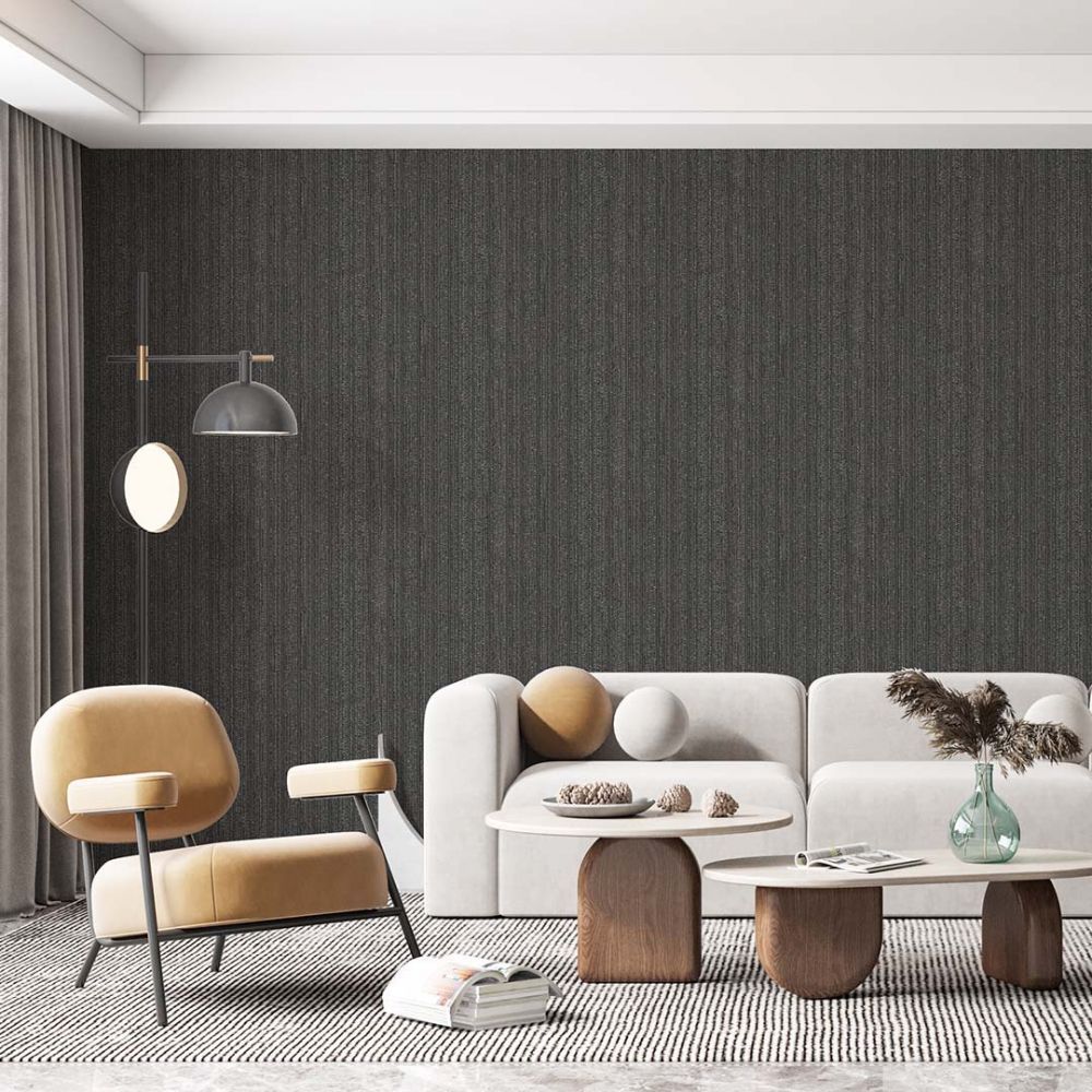 Обои виниловые на флизелиновой основе DUKA The Prestige соломка серый графит 1,06 х 10,05м (25238-3)