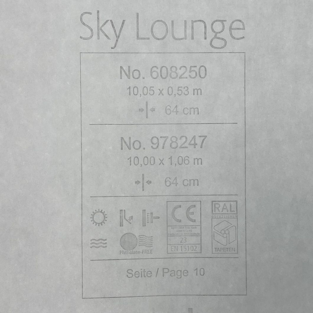 Шпалери вінілові на флізеліновій основі темно-сірі Rasch Sky Lounge 1,06 х 10,05м (978247)