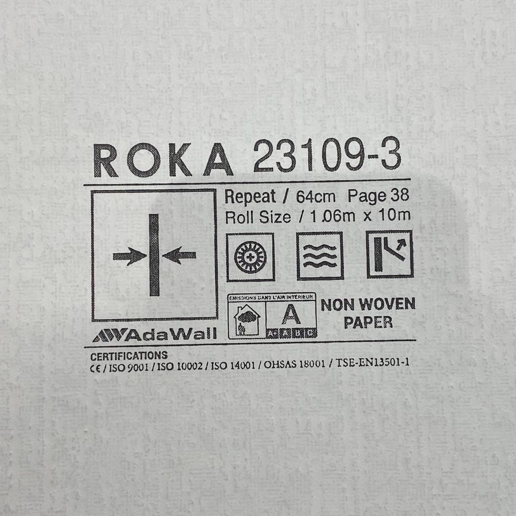 Обои виниловые на флизелиновой основе серый Roka AdaWall 1,06 х 10м (23109-3)