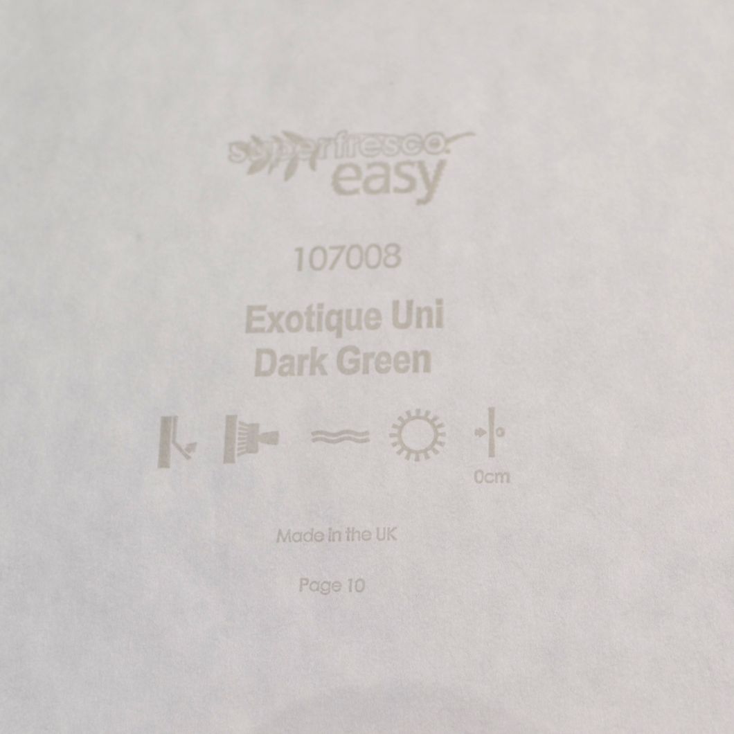 Шпалери вінілові на флізелиновій основі Superfresco Easy Exotique Uni Dark Green темно-синій 0,53х10,05 (107008)