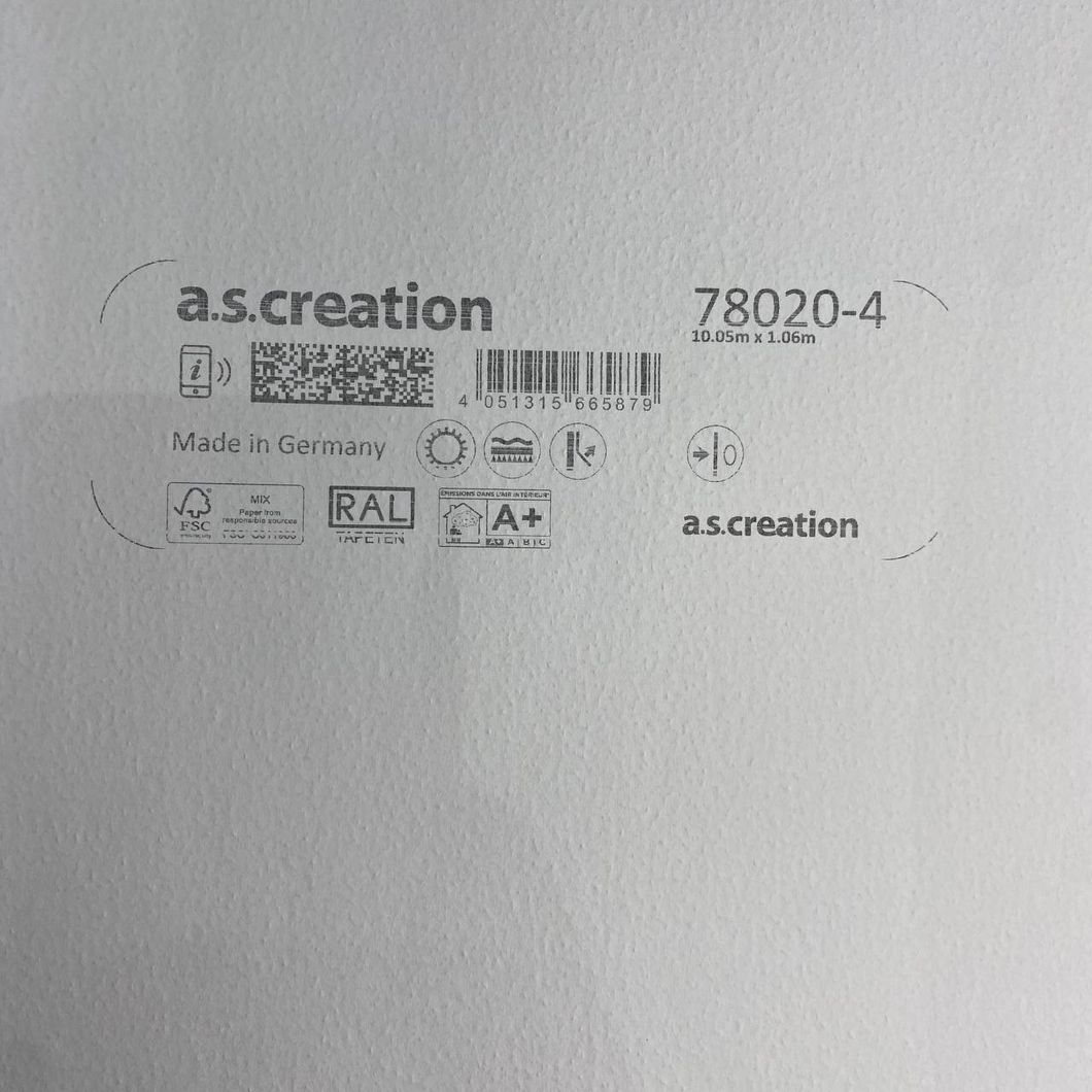Обои виниловые на флизелиновой основе AS Creation Deluxe светло-серый 1,06 х 10,05м (78020-4)