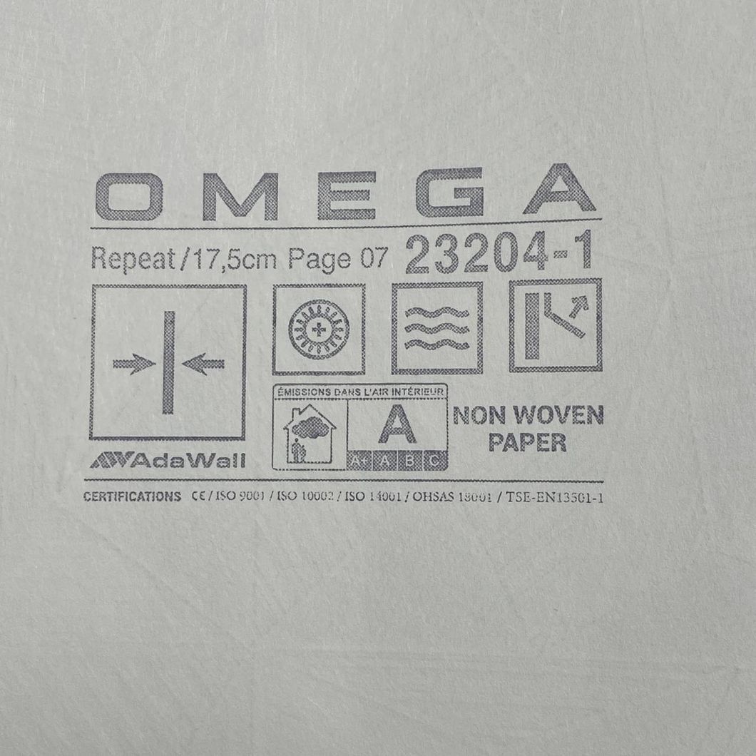 Обои виниловые на флизелиновой основе OMEGA AdaWall светло-серый 1,06 х 10,05м (23204-1)