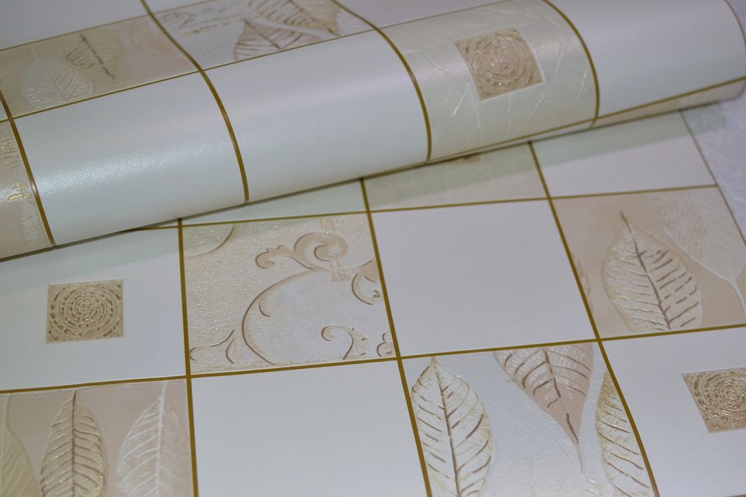 Шпалери вінілові на паперовій основі супер мийка Слов'янські шпалери B49.4 Листопад бежевий 0,53 х 10,05м (5581 - 02)