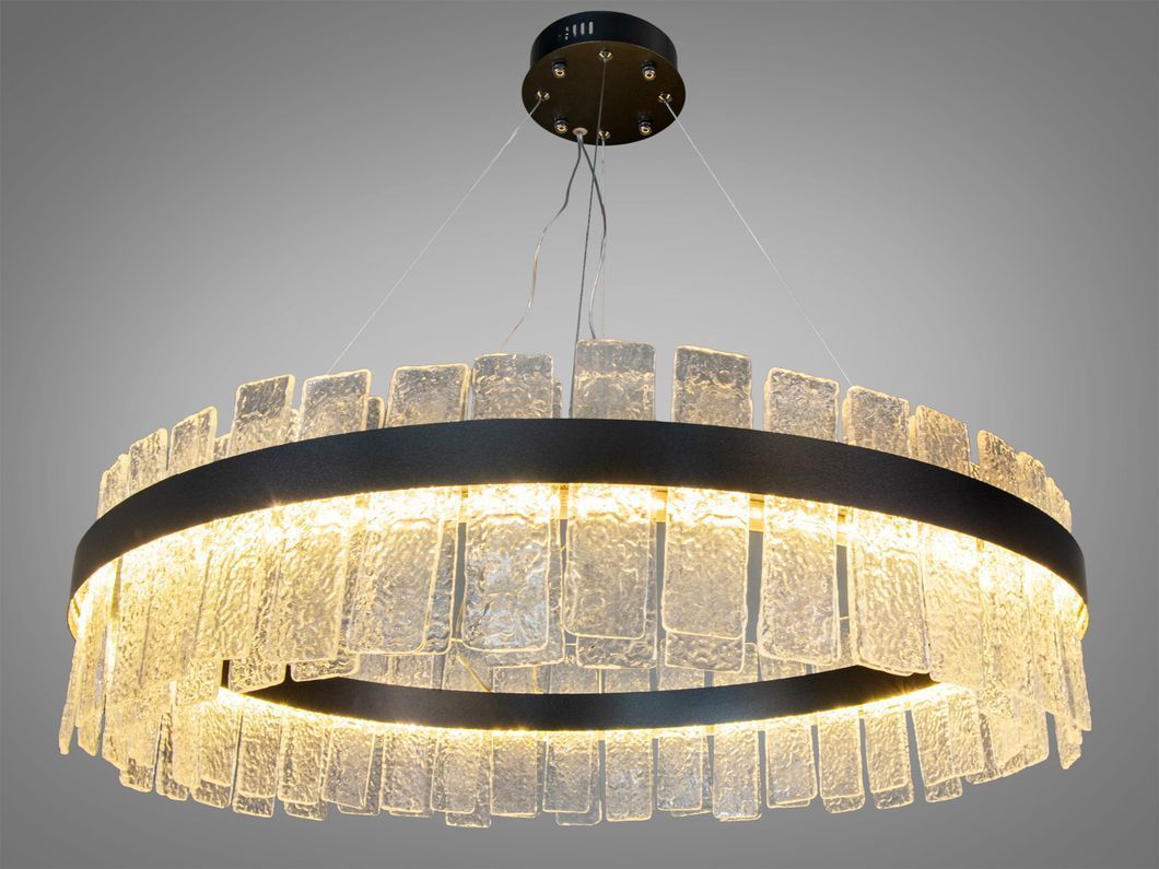 Подвесная люстра Diasha 817 черная хрустальная LED 190Вт