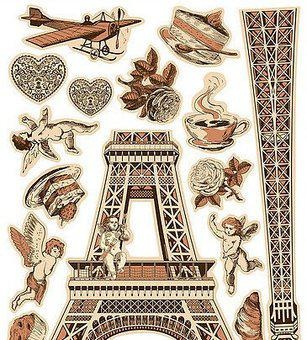 Наклейка декоративная Наш Декупаж Эйфелевая башня Франция (1454 - ТП109)