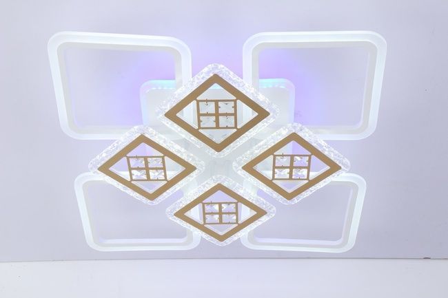 Люстра світлодіодна V K39930-4+4+1 WT+gold з пультом