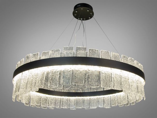Підвісна люстра Diasha 817 чорна кришталева LED 190Вт