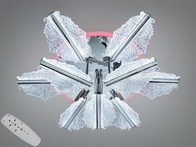 Стельова LED люстра шампань 65W з пультом