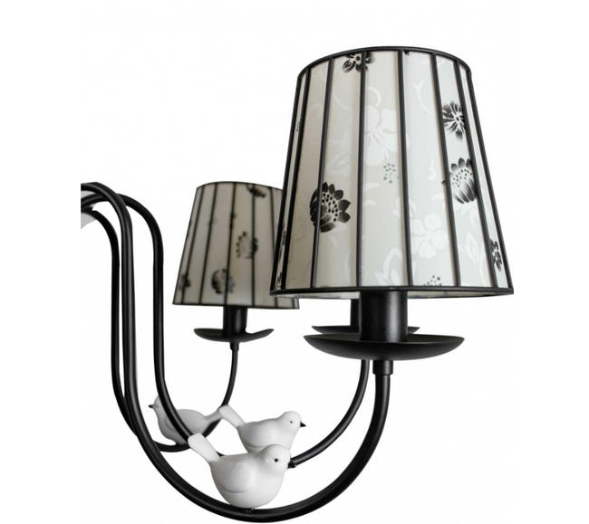 Бра 1 лампа, чорна основа, у вітальню, спальню в класичному стилі (N3018/1W), Черный, Чорний
